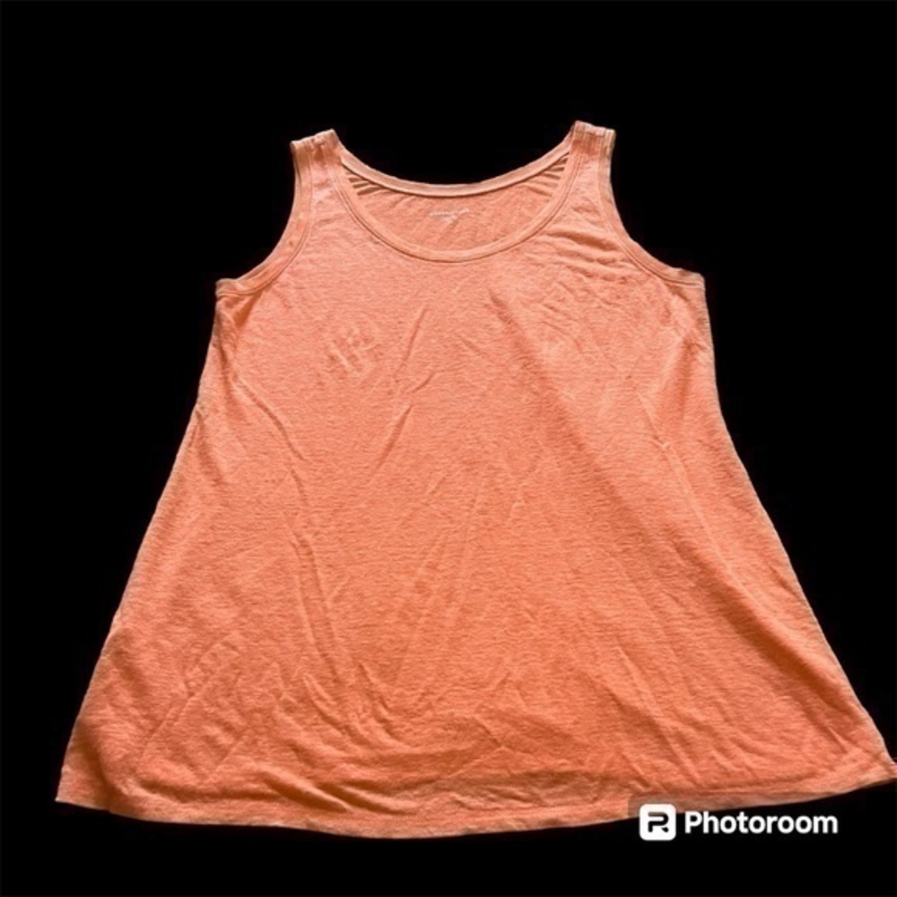 Orange Eileen fisher salmon organic linen casual flowy shirt
